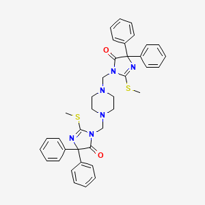 2-Imidazolin-5-one, 1,1'-(1,4-piperazinediyldimethylene)bis(2-(methylthio)-4,4-diphenyl-