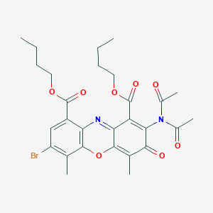 Dibutyl 7-bromo-2-(diacetylamino)-4,6-dimethyl-3-oxo-3h-phenoxazine-1,9-dicarboxylate