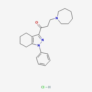 1-Propanone, 3-(hexahydro-1H-azepin-1-yl)-1-(4,5,6,7-tetrahydro-1-phenyl-1H-indazol-3-yl)-, monohydrochloride