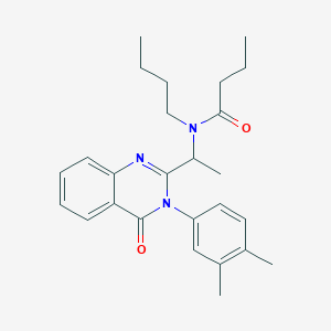 N-Butyl-N-{1-[3-(3,4-dimethylphenyl)-4-oxo-3,4-dihydroquinazolin-2-yl]ethyl}butanamide