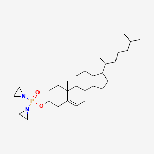 1-[aziridin-1-yl-[[10,13-dimethyl-17-(6-methylheptan-2-yl)-2,3,4,7,8,9,11,12,14,15,16,17-dodecahydro-1H-cyclopenta[a]phenanthren-3-yl]oxy]phosphoryl]aziridine