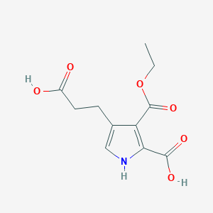 molecular formula C11H13NO6 B15487668 4-(2-Carboxyethyl)-3-(ethoxycarbonyl)-1h-pyrrole-2-carboxylic acid CAS No. 6317-47-1