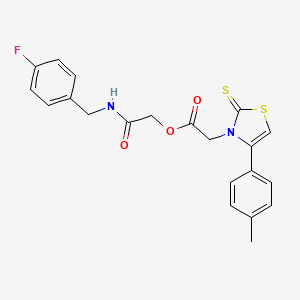 [2-[(4-Fluorophenyl)methylamino]-2-oxoethyl] 2-[4-(4-methylphenyl)-2-sulfanylidene-1,3-thiazol-3-yl]acetate