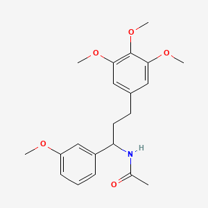 molecular formula C21H27NO5 B15488565 N-[1-(3-methoxyphenyl)-3-(3,4,5-trimethoxyphenyl)propyl]acetamide CAS No. 6267-77-2