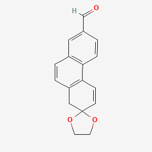 molecular formula C17H14O3 B15489328 1'H-Spiro[1,3-dioxolane-2,2'-phenanthrene]-7'-carbaldehyde CAS No. 6539-33-9