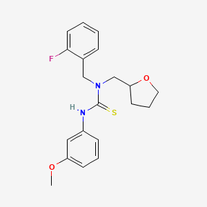 1-[(2-Fluorophenyl)methyl]-3-(3-methoxyphenyl)-1-(oxolan-2-ylmethyl)thiourea