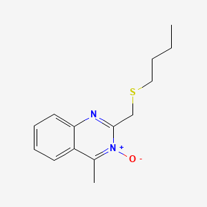 Quinazoline, 2-((butylthio)methyl)-4-methyl-, 3-oxide