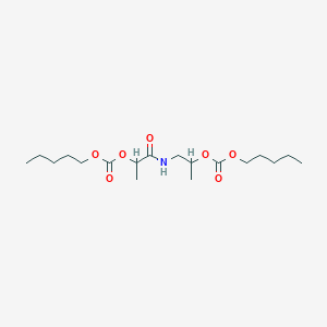 molecular formula C18H33NO7 B15490217 [1-Oxo-1-(2-pentoxycarbonyloxypropylamino)propan-2-yl] pentyl carbonate CAS No. 5327-67-3