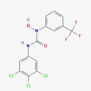 molecular formula C14H8Cl3F3N2O2 B15490227 1-Hydroxy-3-(3,4,5-trichlorophenyl)-1-[3-(trifluoromethyl)phenyl]urea 