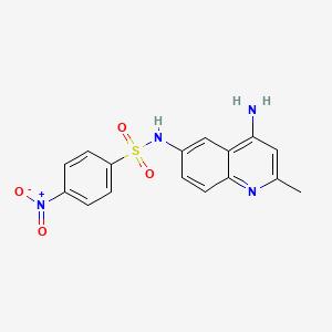 molecular formula C16H14N4O4S B15490230 N-(4-Amino-2-methyl-quinolin-6-YL)-4-nitro-benzenesulfonamide CAS No. 6269-75-6