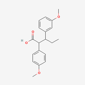 molecular formula C19H22O4 B15490233 3-(3-Methoxyphenyl)-2-(4-methoxyphenyl)pentanoic acid CAS No. 5424-72-6