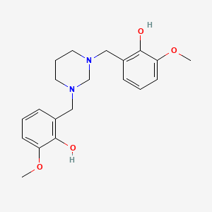 molecular formula C20H26N2O4 B15490499 2-[[3-[(2-Hydroxy-3-methoxyphenyl)methyl]-1,3-diazinan-1-yl]methyl]-6-methoxyphenol CAS No. 5767-44-2