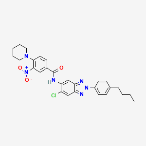 N-[2-(4-butylphenyl)-6-chloro-benzotriazol-5-yl]-3-nitro-4-(1-piperidyl)benzamide