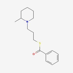 molecular formula C16H23NOS B15491000 s-[3-(2-Methylpiperidin-1-yl)propyl] benzenecarbothioate CAS No. 5435-03-0