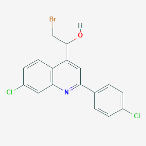 molecular formula C17H12BrCl2NO B15491126 2-Bromo-1-[7-chloro-2-(4-chlorophenyl)quinolin-4-yl]ethanol CAS No. 6338-23-4