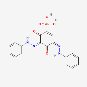 molecular formula C18H15AsN4O5 B15491333 [(3Z,5Z)-4,6-dioxo-3,5-bis(phenylhydrazinylidene)cyclohexen-1-yl]arsonic acid CAS No. 5425-71-8