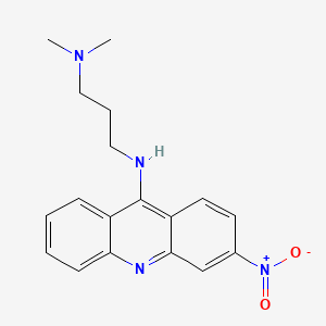 molecular formula C18H20N4O2 B15491736 3-Nitro-9-(dimethylaminopropylamino)acridine CAS No. 6237-24-7