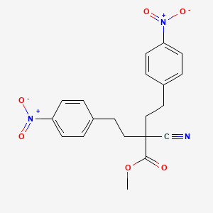 molecular formula C20H19N3O6 B15492633 Methyl 2-cyano-4-(4-nitrophenyl)-2-[2-(4-nitrophenyl)ethyl]butanoate CAS No. 5345-34-6