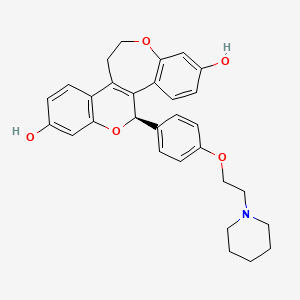 (R)-5-[4-(2-Piperidin-1-yl-ethoxy)-phenyl]-11,12-dihydro-5H-6,13-dioxa-benzo[3,4]cyclohepta[1,2-a]naphthalene-2,8-diol