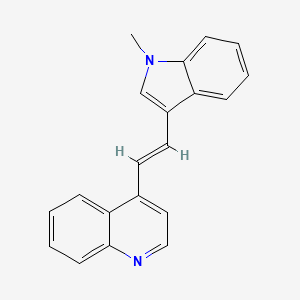 molecular formula C20H16N2 B15493549 4-[(E)-2-(1-methylindol-3-yl)ethenyl]quinoline CAS No. 1586-49-8