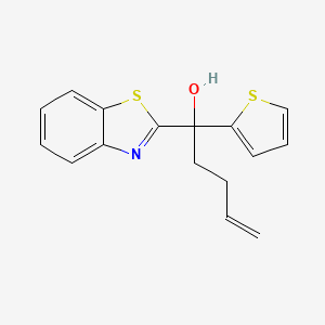 molecular formula C16H15NOS2 B15493557 1-(Benzo[d]thiazol-2-yl)-1-(thiophen-2-yl)pent-4-en-1-ol 