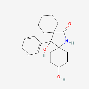 7,11-Dihydroxy-7-phenyl-14-azadispiro[5.1.5.2]pentadecan-15-one