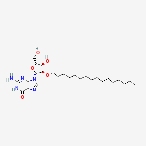 2-amino-9-[(2R,3R,4R,5R)-3-hexadecoxy-4-hydroxy-5-(hydroxymethyl)oxolan-2-yl]-1H-purin-6-one