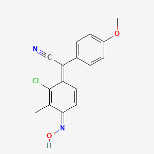 2,5-Cyclohexadiene-delta(sup 1,alpha)-acetonitrile, 2-chloro-alpha-(p-methoxyphenyl)-3-methyl-4-oxo-, oxime