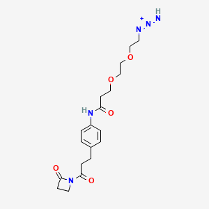 molecular formula C19H26N5O5+ B15494778 Imino-[2-[2-[3-oxo-3-[4-[3-oxo-3-(2-oxoazetidin-1-yl)propyl]anilino]propoxy]ethoxy]ethylimino]azanium 