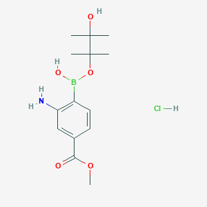 (2-Amino-4-methoxycarbonylphenyl)-(3-hydroxy-2,3-dimethylbutan-2-yl)oxyborinic acid hydrochloride