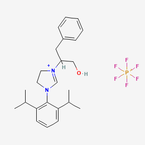 (S)-3-(2,6-Diisopropylphenyl)-1-(1-hydroxy-3-phenylpropan-2-yl)-4,5-dihydro-1H-imidazol-3-ium hexafluorophosphate(V)