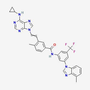 3-[2-[6-(cyclopropylamino)purin-9-yl]ethenyl]-4-methyl-N-[3-(4-methylbenzimidazol-1-yl)-5-(trifluoromethyl)phenyl]benzamide