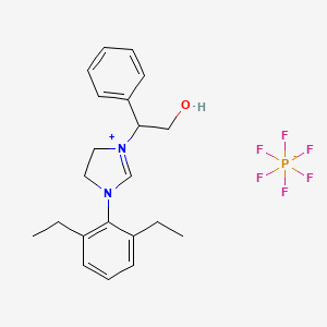 2-[3-(2,6-Diethylphenyl)-4,5-dihydroimidazol-1-ium-1-yl]-2-phenylethanol;hexafluorophosphate