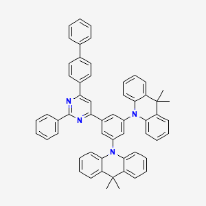 molecular formula C58H46N4 B15495586 10,10'-(5-(6-([1,1'-Biphenyl]-4-yl)-2-phenylpyrimidin-4-yl)-1,3-phenylene)bis(9,9-dimethyl-9,10-dihydroacridine) CAS No. 1836192-40-5