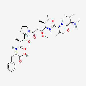 (2S)-2-[[(2S,3R)-3-methoxy-3-[(2S)-1-[(3R,4R,5S)-3-methoxy-5-methyl-4-[methyl-[(2S)-3-methyl-2-[[(2S)-3-methyl-2-(methylamino)butanoyl]amino]butanoyl]amino]heptanoyl]pyrrolidin-2-yl]-2-methylpropanoyl]amino]-3-phenylpropanoic acid