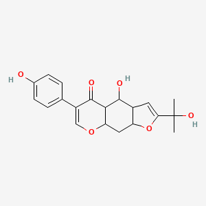 4-Hydroxy-6-(4-hydroxyphenyl)-2-(2-hydroxypropan-2-yl)-3a,4,4a,8a,9,9a-hexahydrofuro[3,2-g]chromen-5-one