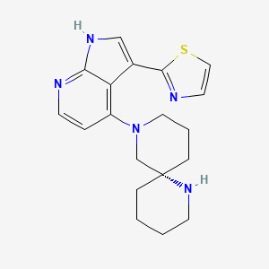 2-[4-[(6~{S})-1,8-diazaspiro[5.5]undecan-8-yl]-1~{H}-pyrrolo[2,3-b]pyridin-3-yl]-1,3-thiazole