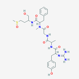 molecular formula C30H43N7O7S B15496230 2-(diaminomethylideneamino)-N-[1-[[2-[[1-[(1-hydroxy-4-methylsulfinylbutan-2-yl)amino]-1-oxo-3-phenylpropan-2-yl]-methylamino]-2-oxoethyl]amino]-1-oxopropan-2-yl]-3-(4-hydroxyphenyl)propanamide 