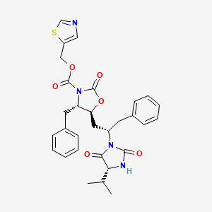 (4S,5S)-4-Benzyl-5-[(2S)-2-((4S)-4-isopropyl-2,5-dioxoimidazolidin-1-yl)-3-phenylpropyl]-2-oxo-1,3-oxazolidine-3-carboxylate thiazol-5-ylmethyl Ester