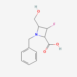 (2S,3R,4R)-3-Fluoro-4-(hydroxymethyl)-1-(phenylmethyl)-2-azetidinecarboxylic acid