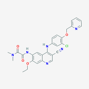 N1-(4-((3-Chloro-4-(pyridin-2-ylmethoxy)phenyl)amino)-3-cyano-7-ethoxyquinolin-6-yl)-N2,N2-dimethyloxalamide