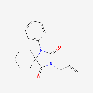 molecular formula C17H20N2O2 B15496711 1,3-Diazaspiro(4.5)decane-2,4-dione, 3-allyl-1-phenyl- CAS No. 736-77-6