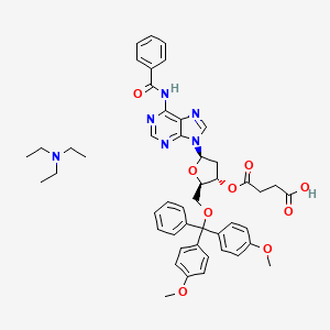 molecular formula C48H54N6O9 B15496889 N6-Benzoyl-5'-O-(4,4'-dimethoxytrityl)-2'-deoxyadenosine-3'-O-succinate, triethylamine salt CAS No. 402944-15-4