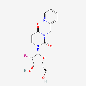 molecular formula C15H16FN3O5 B15497175 1-[(2R,3S,4R,5R)-3-fluoro-4-hydroxy-5-(hydroxymethyl)oxolan-2-yl]-3-(pyridin-2-ylmethyl)pyrimidine-2,4-dione 