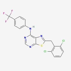 molecular formula C19H11Cl2F3N4S B15497206 [2-(2,6-Dichloro-benzyl)-thiazolo[5,4-d]pyrimidin-7-yl]-(4-trifluoromethyl-phenyl)-amine 