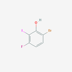 molecular formula C6H3BrFIO B15497374 6-Bromo-3-fluoro-2-iodophenol 