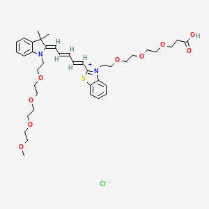 3-[2-[2-[2-[2-[(1E,3E,5Z)-5-[1-[2-[2-[2-(2-methoxyethoxy)ethoxy]ethoxy]ethyl]-3,3-dimethylindol-2-ylidene]penta-1,3-dienyl]-1,3-benzothiazol-3-ium-3-yl]ethoxy]ethoxy]ethoxy]propanoic acid;chloride