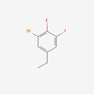 molecular formula C8H7BrFI B15497507 1-Bromo-5-ethyl-2-fluoro-3-iodobenzene 