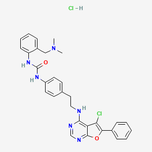 1-[4-[2-[(5-Chloro-6-phenylfuro[2,3-d]pyrimidin-4-yl)amino]ethyl]phenyl]-3-[2-[(dimethylamino)methyl]phenyl]urea;hydrochloride