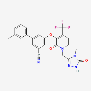 3-[1-[(4-methyl-5-oxo-1H-1,2,4-triazol-3-yl)methyl]-2-oxo-4-(trifluoromethyl)pyridin-3-yl]oxy-5-(3-methylphenyl)benzonitrile